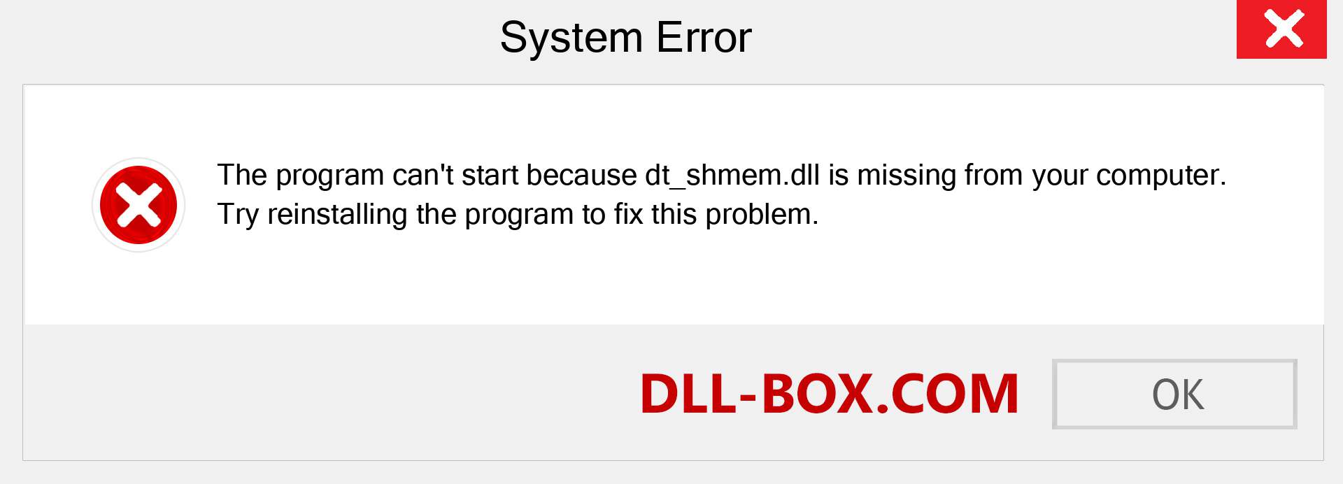  dt_shmem.dll file is missing?. Download for Windows 7, 8, 10 - Fix  dt_shmem dll Missing Error on Windows, photos, images