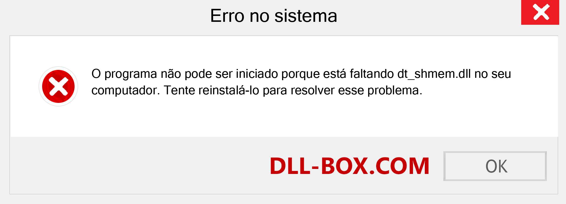 Arquivo dt_shmem.dll ausente ?. Download para Windows 7, 8, 10 - Correção de erro ausente dt_shmem dll no Windows, fotos, imagens